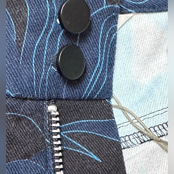 Tucker NYC Midnight Peony Stretch Organic Cotton Twill 5 Pocket Style Zipper Fly - Picture 9 of 15